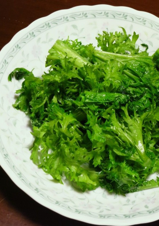 我が家の減塩　わさび菜のごま油炒め-レシピのメイン写真