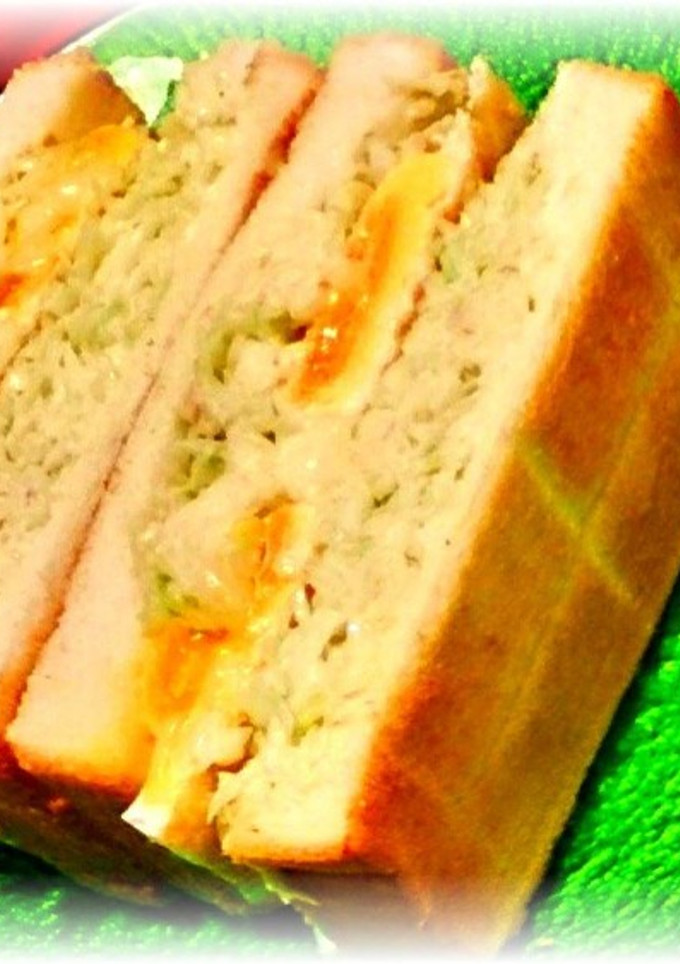 キャベツ＆目玉焼きサンドイッチ-レシピのメイン写真
