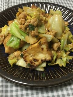 厚揚げとキャベツの味噌炒め。-レシピのメイン写真