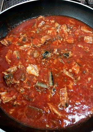 トマトジュースとサバ缶のパスタソース-レシピのメイン写真