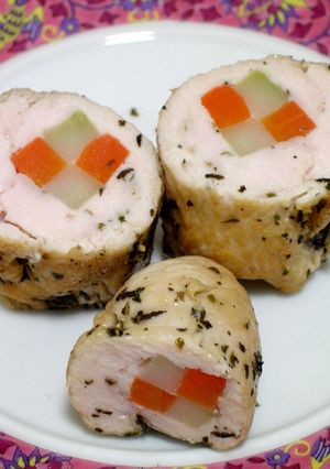 鶏むね肉の ハーブ風味 野菜巻き-レシピのメイン写真