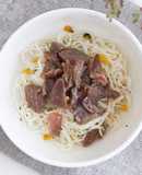 犬ごはん・牛肉のそうめんチャンプル