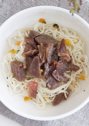 犬ごはん・牛肉のそうめんチャンプル-レシピのメイン写真