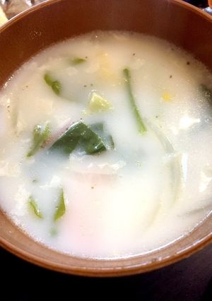 菜の花入り♪ミルクスープ-レシピのメイン写真