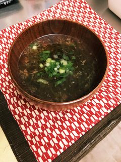 夏バテ防止!梅干し入りもずくスープ-レシピのメイン写真