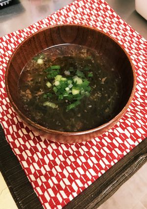 夏バテ防止！梅干し入りもずくスープ-レシピのメイン写真