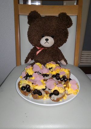 ブラックオリーブと卵のコーンいなり！-レシピのメイン写真