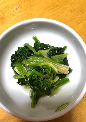 農家のほうれん草のお浸し(ごま油)-レシピのメイン写真