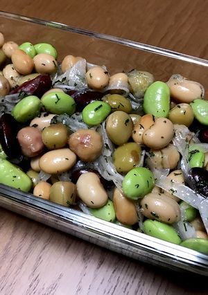 簡単☆新玉ねぎとミックスビーンズのマリネ-レシピのメイン写真