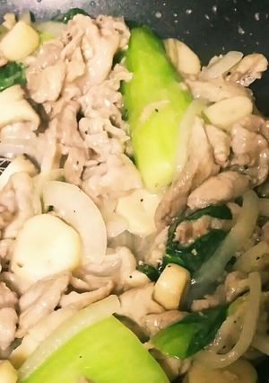 豚肉とチンゲン菜のうま塩炒め、5日-レシピのメイン写真
