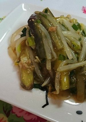 麻婆豆腐の素で♪なすもやし-レシピのメイン写真