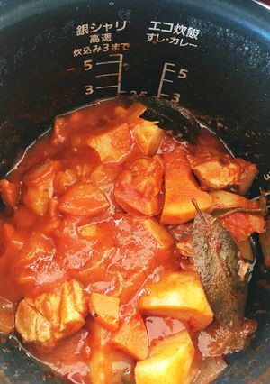 炊飯器て簡単トマトチキン煮込み(野菜も)-レシピのメイン写真
