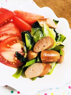 小松菜とネギの醤油炒め-レシピのメイン写真