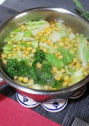 バター香るキャベツと豆腐コーンさっと煮-レシピのメイン写真