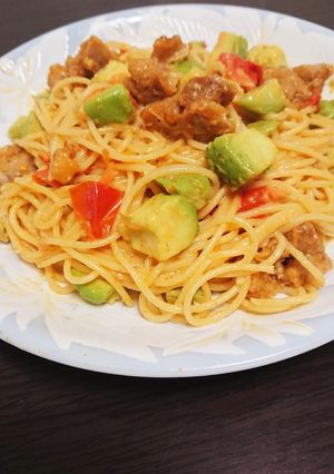 残った唐揚げリメイク コブパスタ-レシピのメイン写真