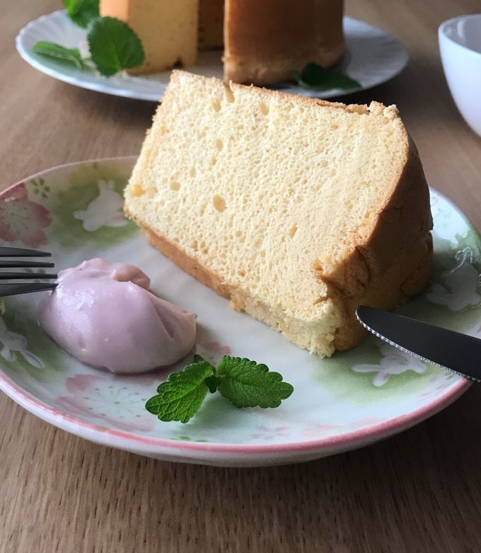 桜あんシフォンケーキ by 小豆ん子 【クックパッド】 簡単