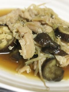 鶏肉とナスともやしの照り焼き煮-レシピのメイン写真