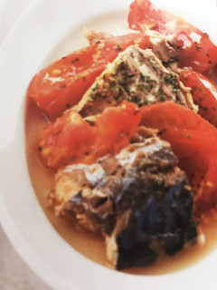 レンジで簡単!サバ缶とトマトのハーブ炒め-レシピのメイン写真