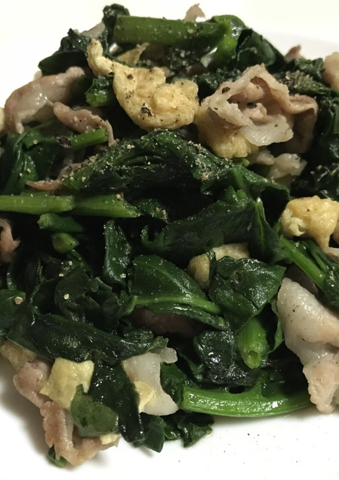 豚バラとほうれん草の炒め物-レシピのメイン写真