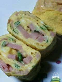 ハムと貝割れ大根の卵焼き(๑ºัºั๑)-レシピのメイン写真