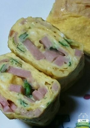 ハムと貝割れ大根の卵焼き(๑ºัºั๑)-レシピのメイン写真