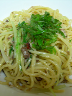 鰯+水菜パスタ-レシピのメイン写真