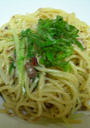 鰯＋水菜パスタ-レシピのメイン写真