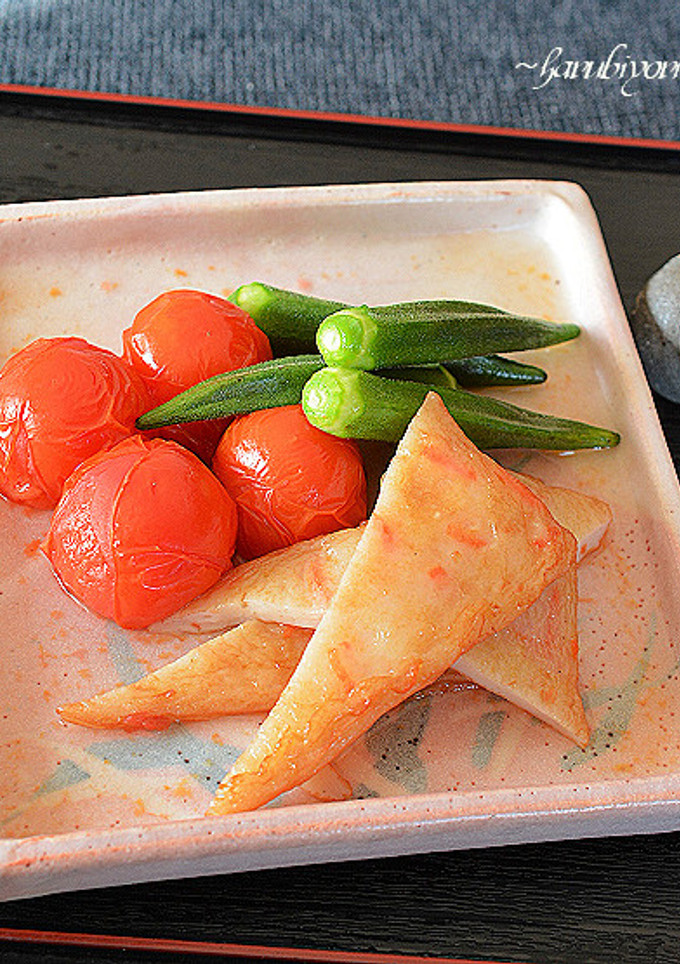 トマトと揚げかまぼことオクラのさっと煮♪-レシピのメイン写真