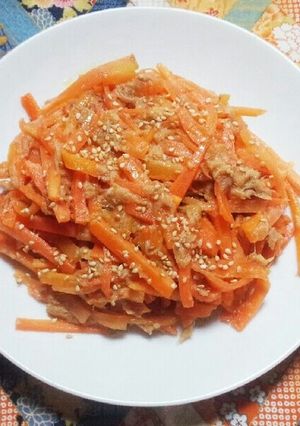 簡単コク旨♡人参とツナの味噌きんぴら-レシピのメイン写真