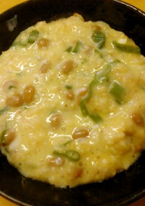 簡単朝食昼食　オートミールで納豆卵雑炊風-レシピのメイン写真
