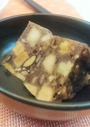 市販のおしるこぜんざいとリンゴの寒天寄せ-レシピのメイン写真
