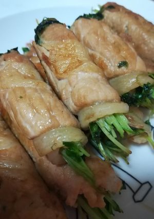 豆苗の豚肉巻き-レシピのメイン写真