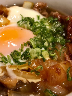 簡単!月見肉うどん!-レシピのメイン写真