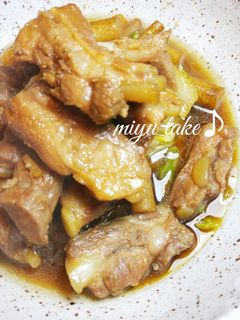 圧力鍋で♡豚軟骨と牛蒡と白菜の煮物♪-レシピのメイン写真