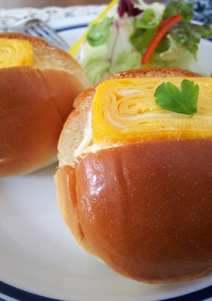 玉子焼きのロールパンサンド-レシピのメイン写真