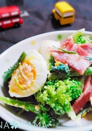 ほうれん草とブロッコリー♡ベーコンサラダ-レシピのメイン写真
