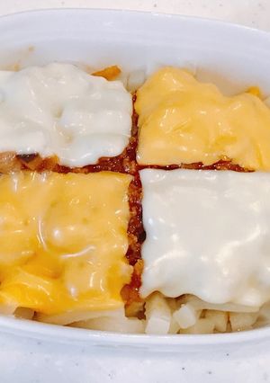 レンジで簡単、ミートうどんドリア風！-レシピのメイン写真