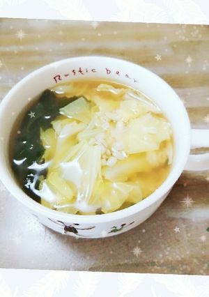 マクロビ☆春キャベツのつぶつぶスープ-レシピのメイン写真