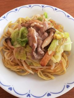八宝菜の素&冷凍麺で!あんかけ焼きそば-レシピのメイン写真