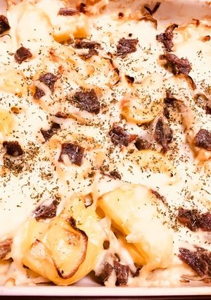 アンチョビとキノコのポテトチーズ焼き-レシピのメイン写真