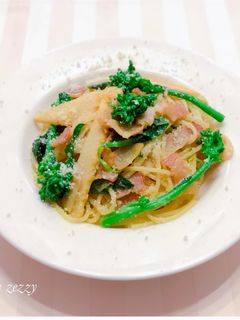 春のレシピ。たけのこと菜の花のパスタ-レシピのメイン写真