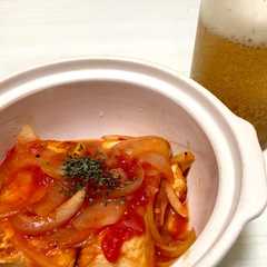 รูปของ ビールにも合う！揚げ出し豆腐のトマト煮！