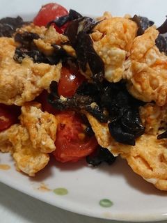 卵トマトキクラゲの中華炒め-レシピのメイン写真