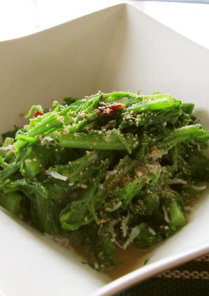 わさび菜とちりめんじゃこのごま酢和え-レシピのメイン写真