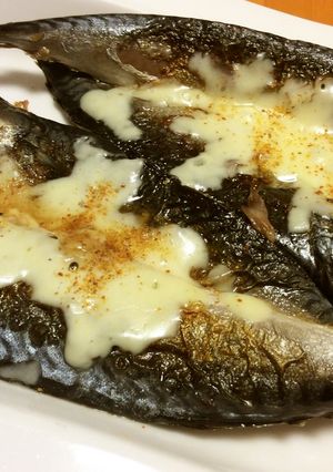 鯖干物焼きのチーズ七味唐辛子乗せ-レシピのメイン写真