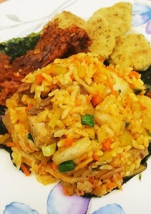 春さつまいもで♪春色キムチチャーハン炒飯-レシピのメイン写真