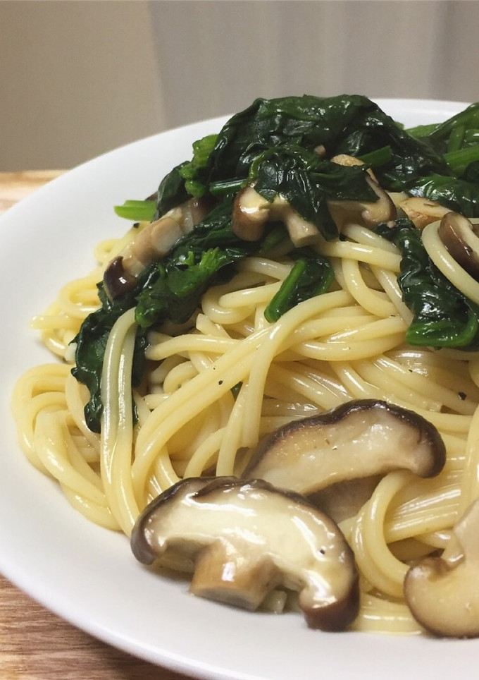 椎茸とほうれん草の和風パスタ-レシピのメイン写真