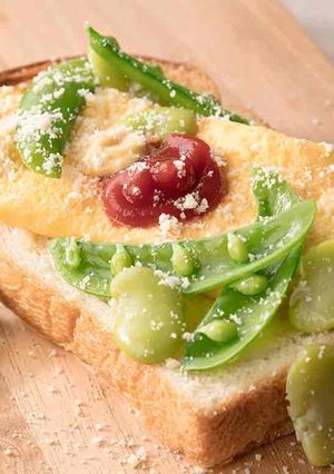 緑のお豆のオムレツトースト-レシピのメイン写真