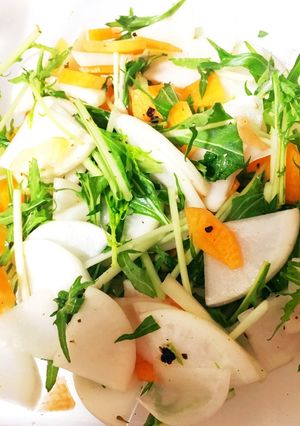 苦いの苦手な人も！水菜サラダ-レシピのメイン写真