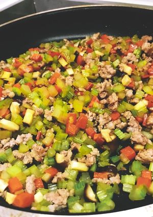 セロリそぼろ-レシピのメイン写真